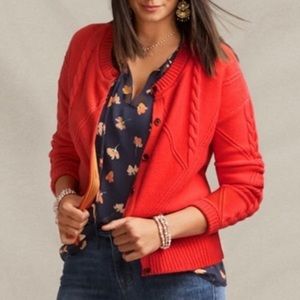 CAbi #5449 Cable Knit Citrus Cardigan